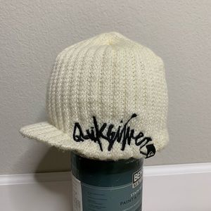 Quicksilver White Knit Treaty Visor Beanie